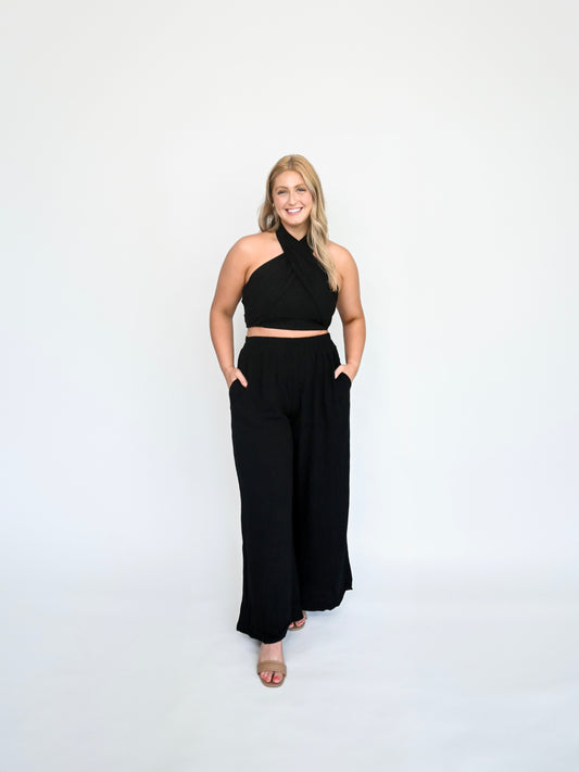 Day To Night Linen Pants in Black