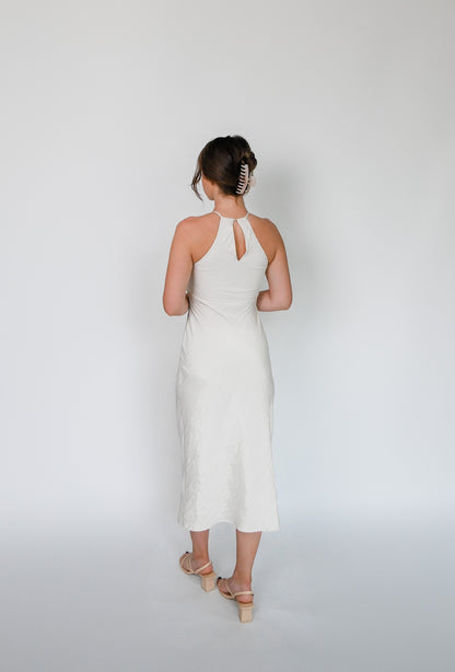 Mimosa Breeze Halter Neck Dress in Ivory